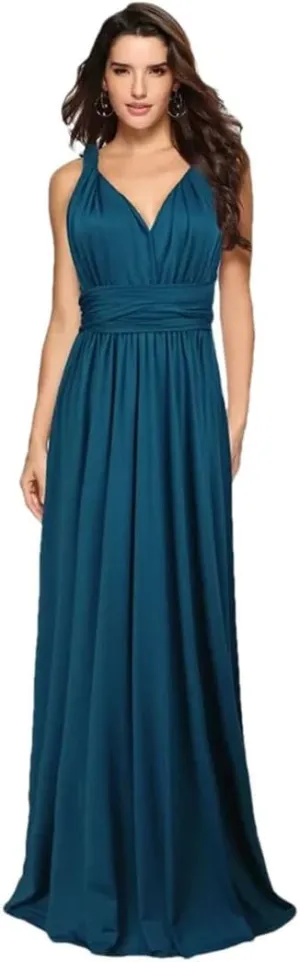 Women's Sexy Multiway Wrap Convertible Boho Maxi Club Red Dress Bandage Long Dress