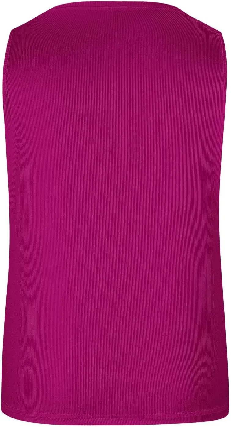 Womens V Neck Tank Tops Summer Sleeveless Knitted Button Casual Henley Shirts Slim Fit Cami Top Vacation Tanks Vest