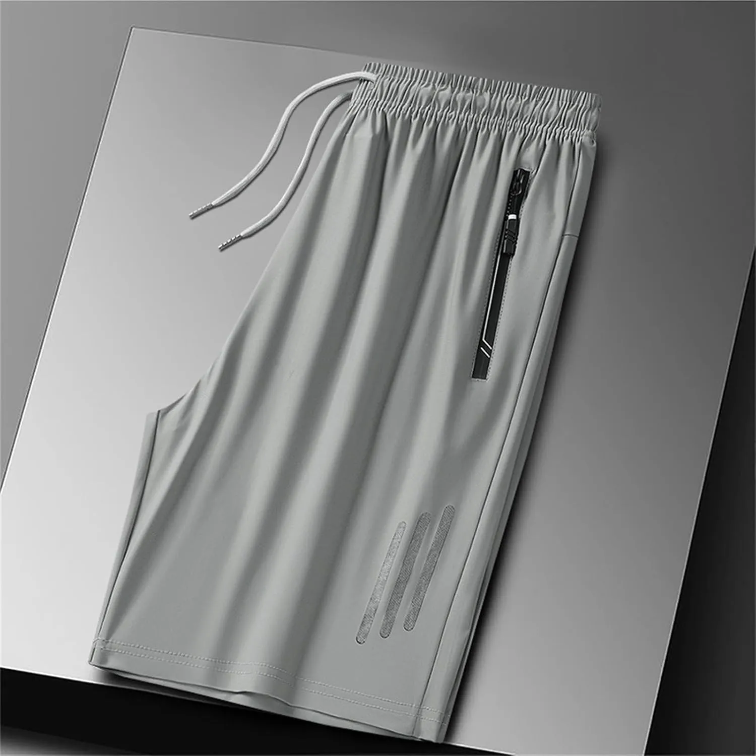 Workout Shorts Pack Men's Ice Silk Shorts Sport Lightweight Shorts Breathable Short Pants Pocket Exercise Shorts