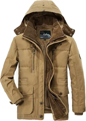 Ymosrh Men's Peacoat Jacket Long Coat Fleece Lined Windbreaker Trench Coat Jacket Men, XXL-6XL