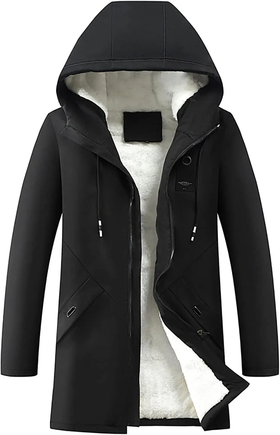 Ymosrh Men's Trench Coat Long With Hoodie Jacket Windbreaker Overcoat Pea Outwear & Rain Coats, M-4XL