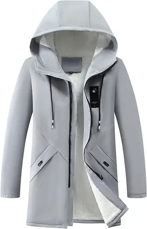 Ymosrh Men's Trench Coat Long With Hoodie Jacket Windbreaker Overcoat Pea Outwear & Rain Coats, M-4XL